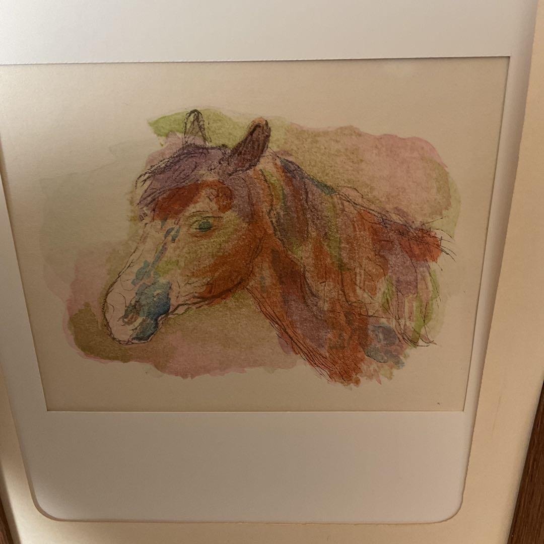 坂本繁二郎 木版 《 馬 の 首 》 1958年 制作 額装