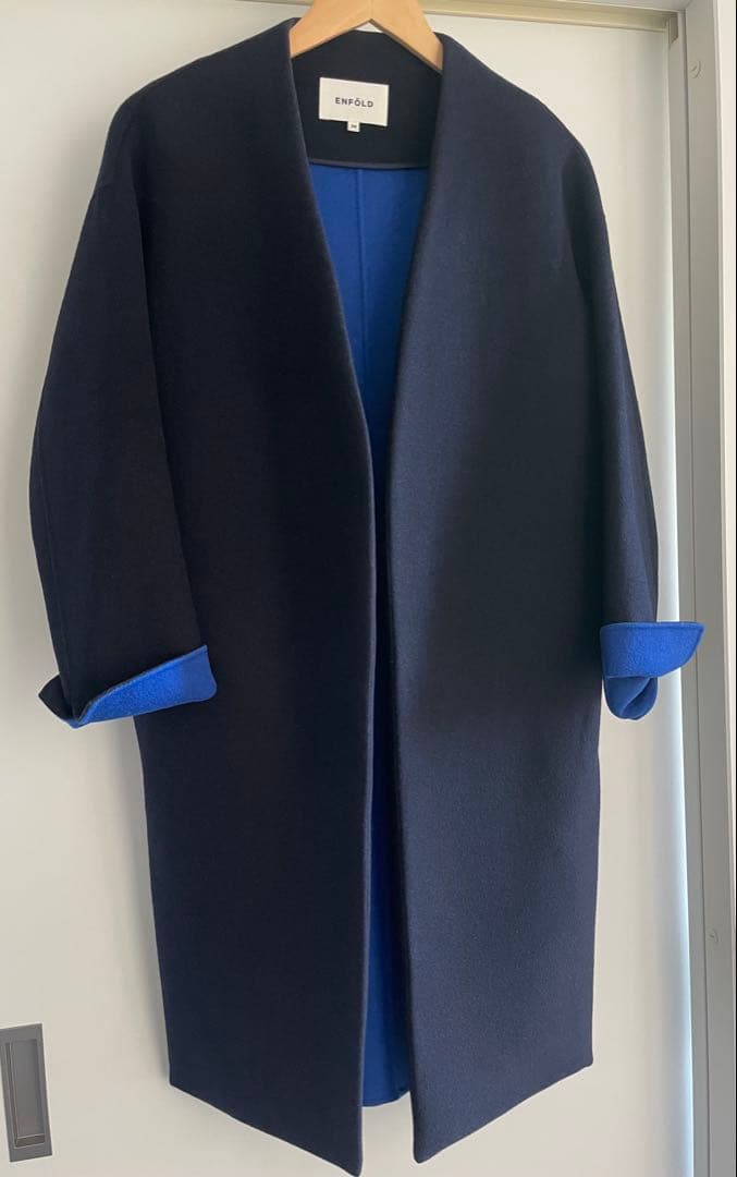 ENFOLD ウールリバーノーカラーコート ENFOLD」ウールリバーノーカラーコート、チェスターコート入荷