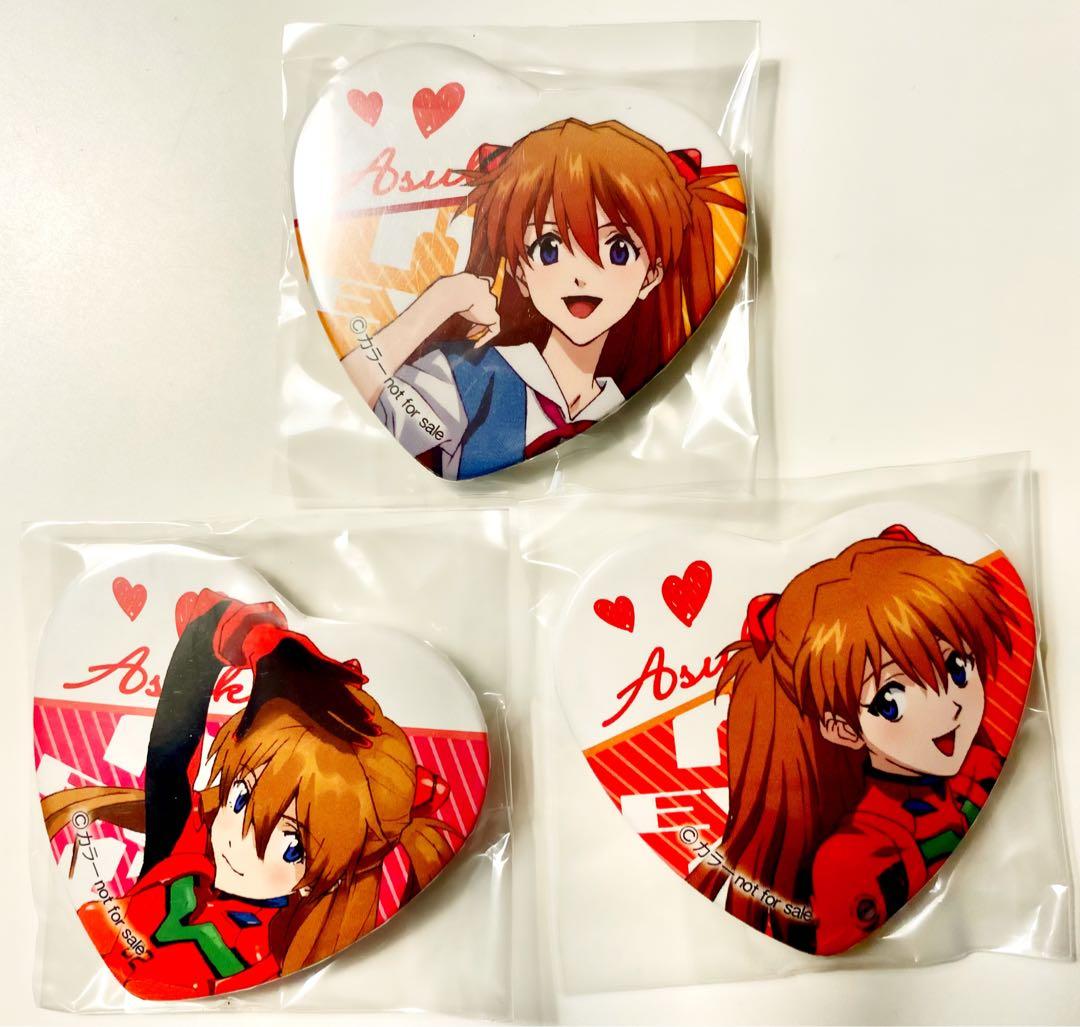 新世紀 エヴァンゲリオン 缶バッジ ハート型 アスカ エヴァンゲリオン