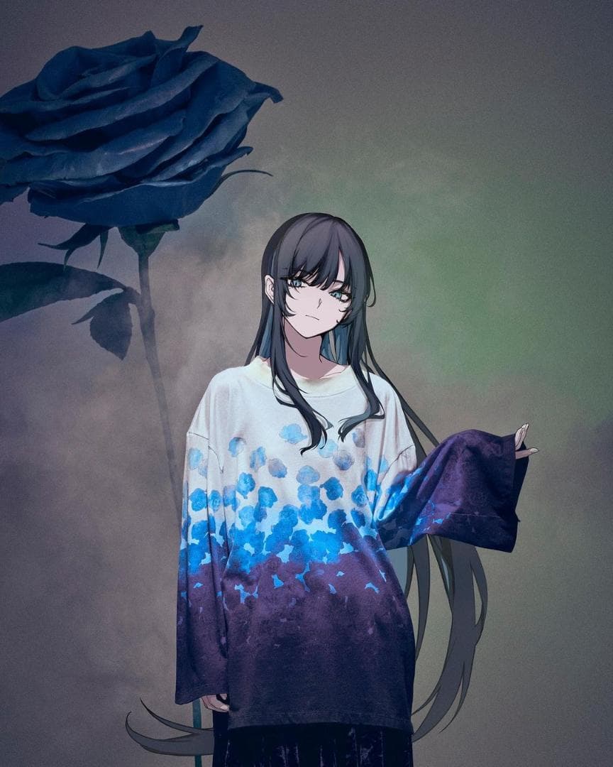 未使用　hazama × Ado 一凛の祈跡に溺れるカットソー L　下からグラデ