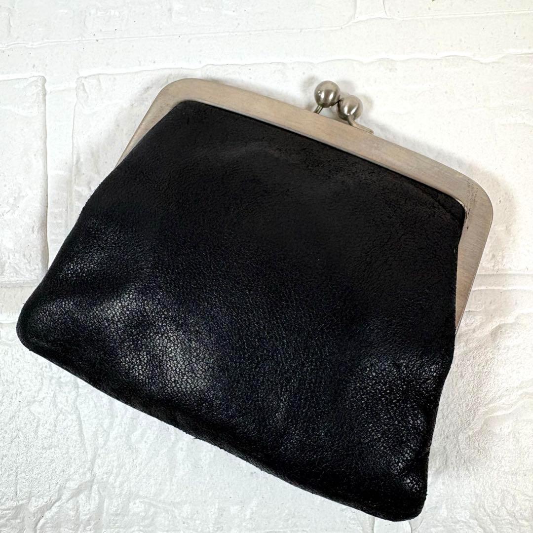 ㉔PRADA プラダ がま口 レザー ケース ブラック