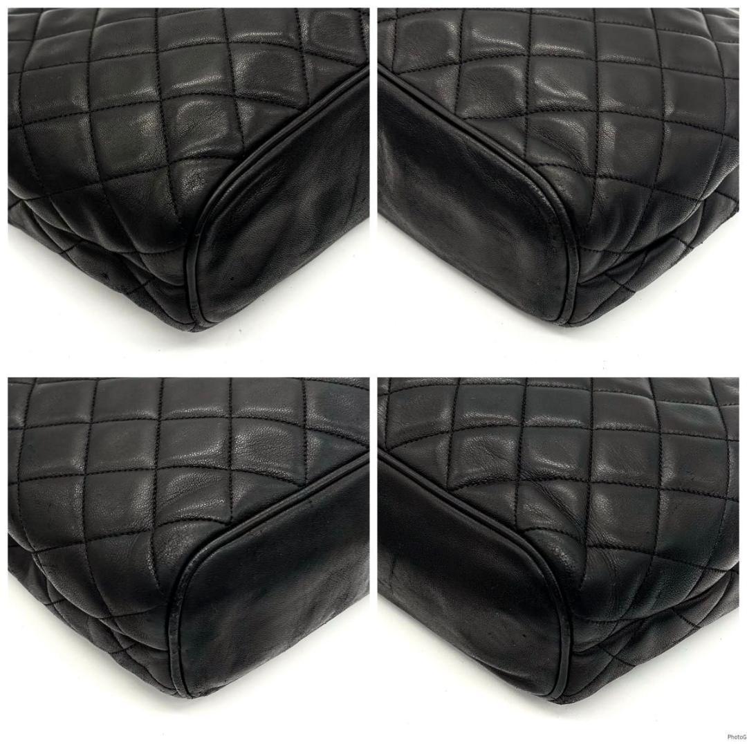 CHANEL シャネル マトラッセ チェーントート ラムスキン ココマーク 黒