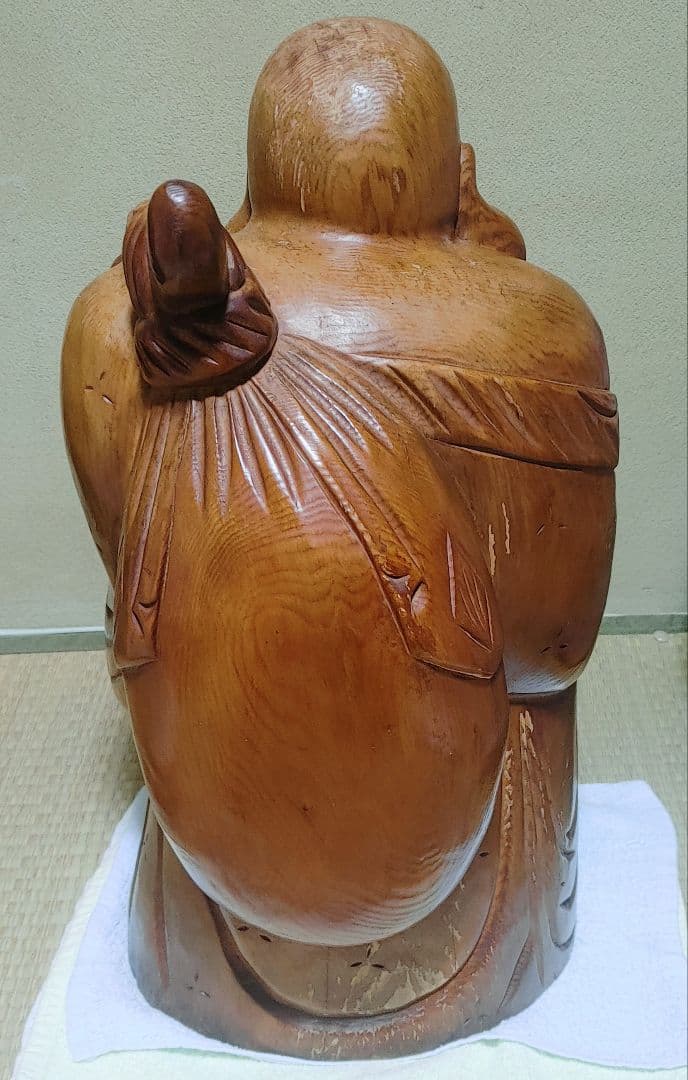 骨董品 布袋さん 木彫り 彫刻 像 置物