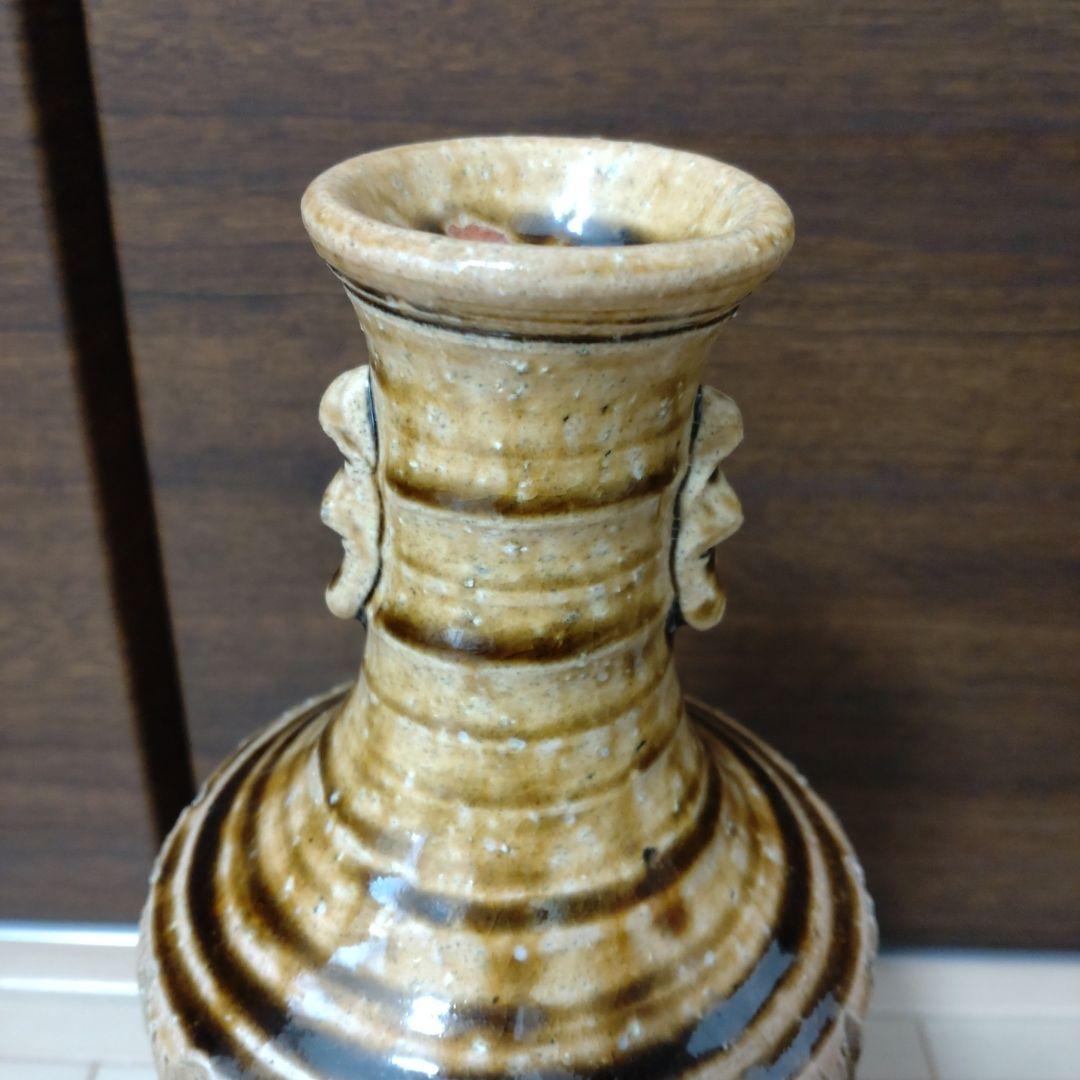 高橋楽斎　信楽焼　細首　花入