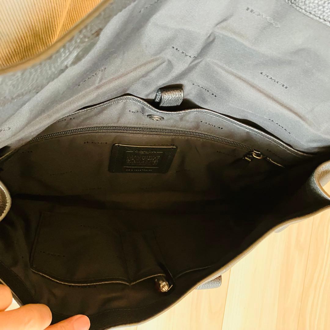 COACH ブラック ビジネスレザー バッグ　美品　定価10万円超　格安出品