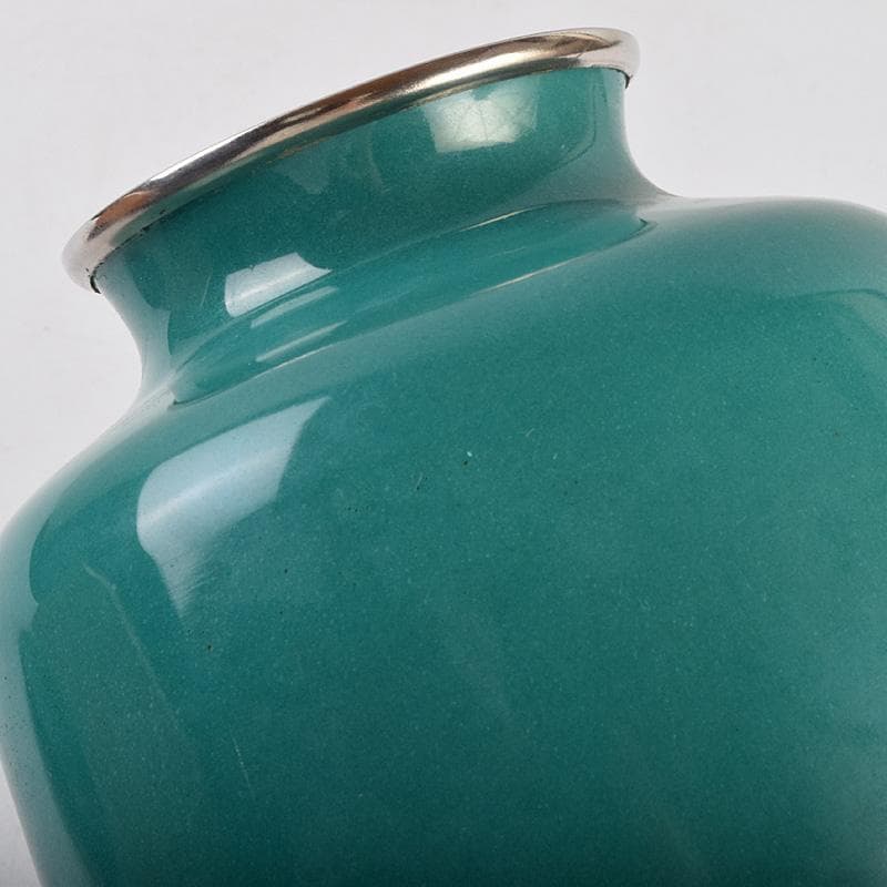 七宝焼 佐藤謨義作 水仙文 花瓶 唐木台付 共箱 V R9237 - メルカリ