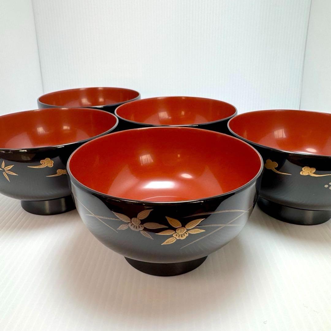 新品 輪島塗 人間国宝 大場松魚 寺井直次 蒔絵麗沢 吉祥文 10客 共