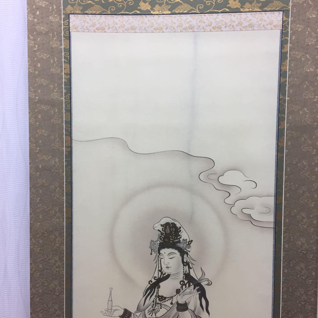 掛け軸 墨観音 桐箱付き