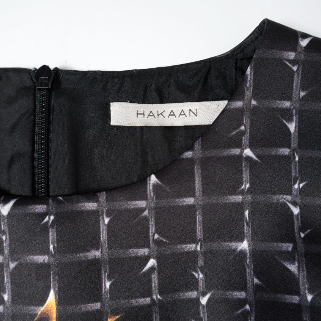 HAKAAN YILDIRIM スネーク柄 ドレス 黒 サイズ8*BD1155