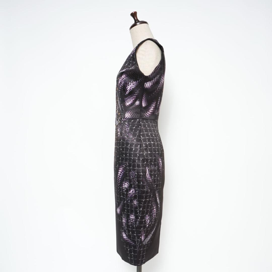 HAKAAN YILDIRIM スネーク柄 ドレス 黒 サイズ8*BD1155
