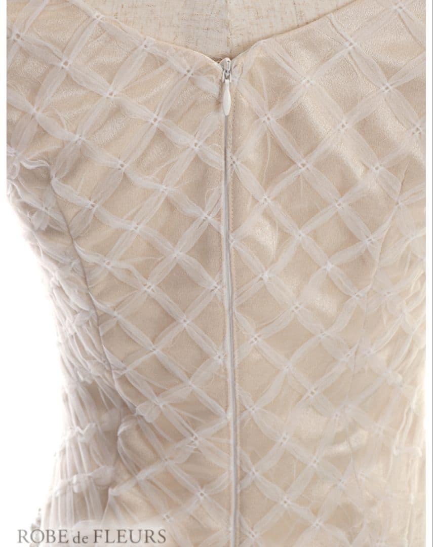 ROBE de FLEURS ビーズ装飾アイボリードレス