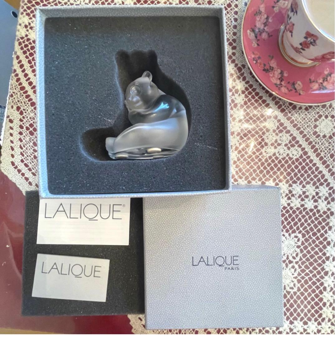 希少 レア 新品 未使用 ラリック パンダ クリスタルガラス 置物 箱入り