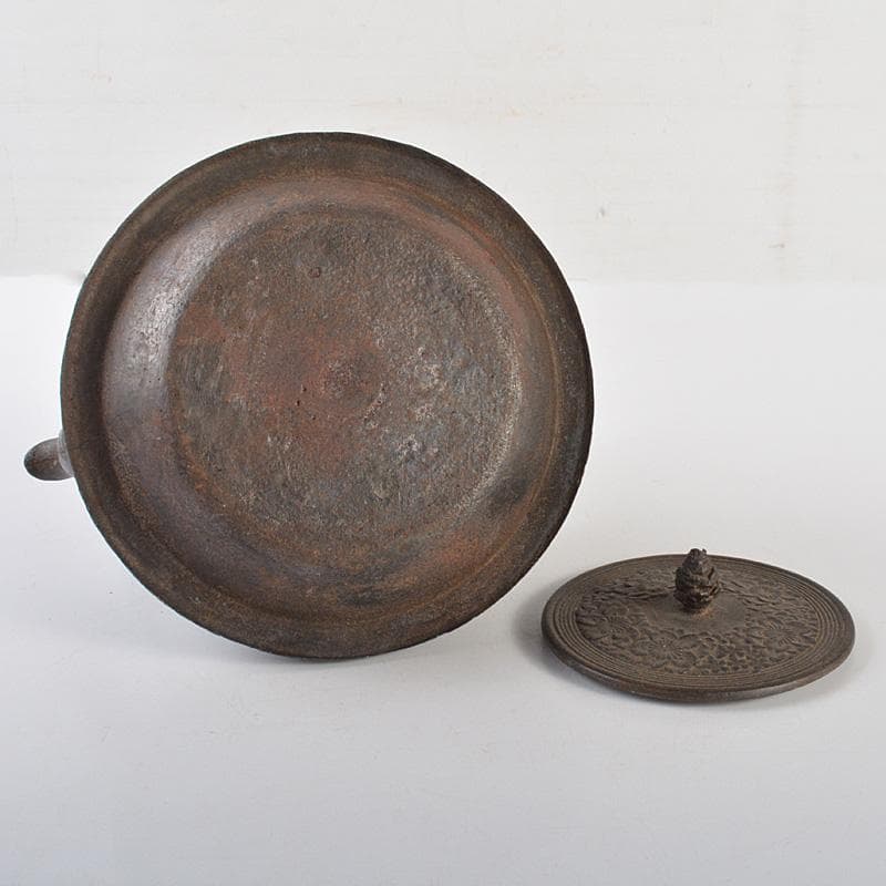 南部鉄器　桜文　鉄瓶　鉄釜　V　6378