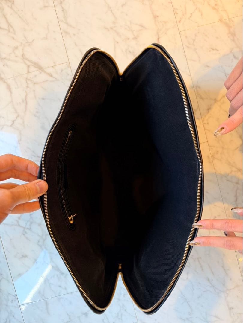 CHAMBORD SELLIERブリーフケース ／ ブラック×ゴールド