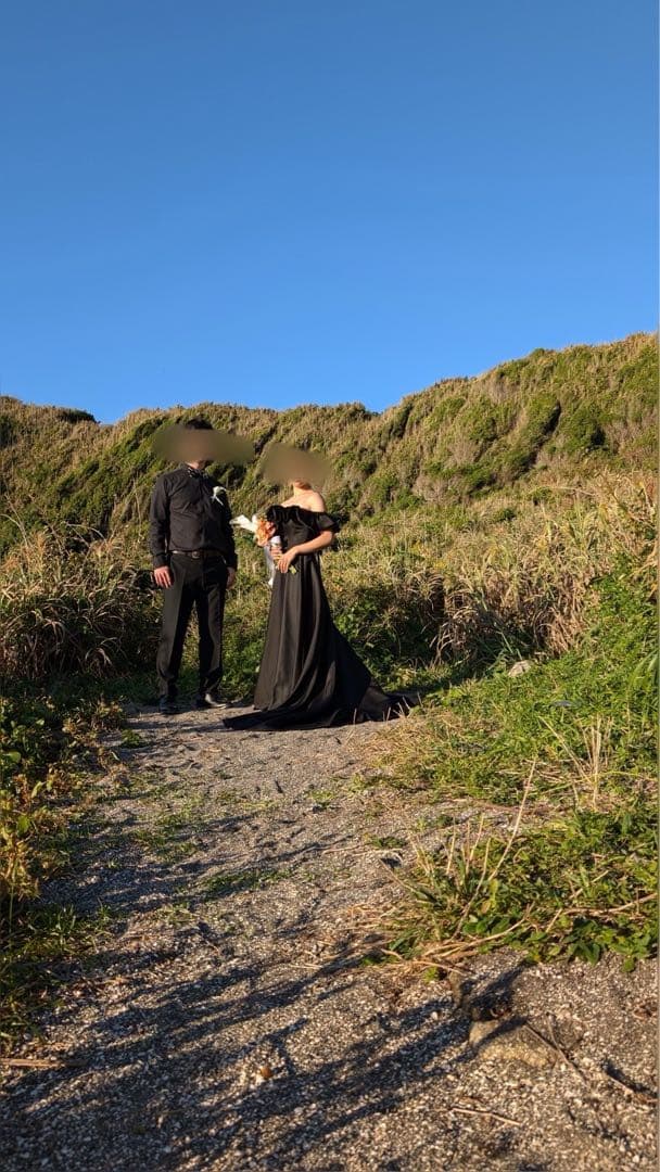 ドレスプロダクション　オフショルダー Aラインドレス ブラック（W274BK）