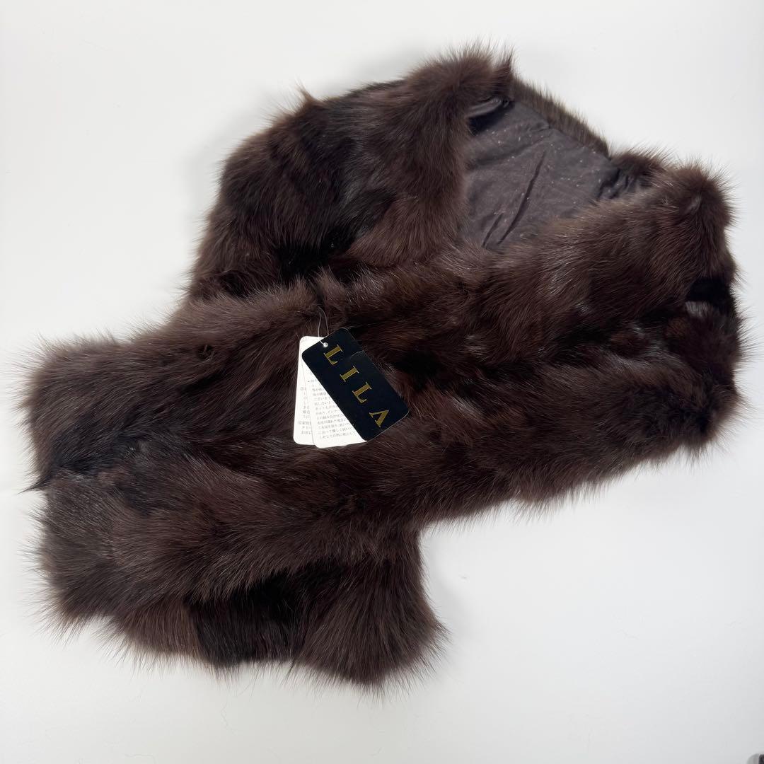タグ付き ロシアンセーブル 毛皮 ショール ファーマフラー ティペット LILA ロシアンセーブル 毛皮ファー で創られた ラグジュアリー ティペット