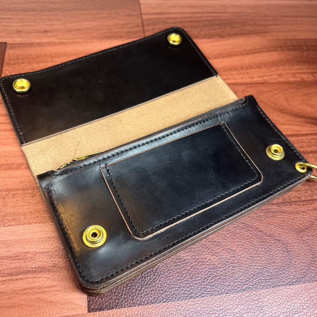 ゆう様オーダー品【トラッカーウォレット ロング3層】クロムエクセル ゴールド