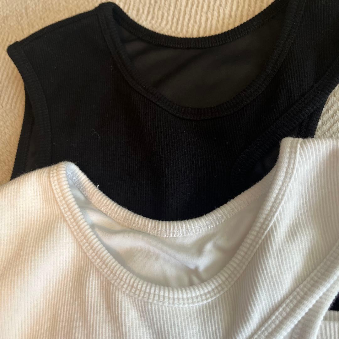 白黒2枚セットwerthy ASYMMETRY TANK(Cup in)