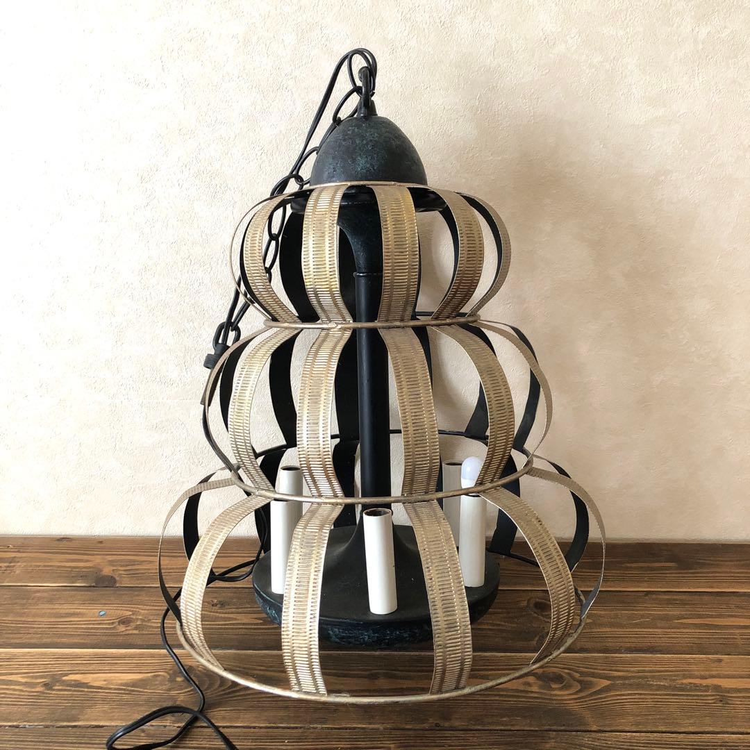 1960s メタルシェード 6灯 ペンダントランプ シャンデリア 1960s メタルシェード 6灯 ペンダントランプ コレクション シャンデリア