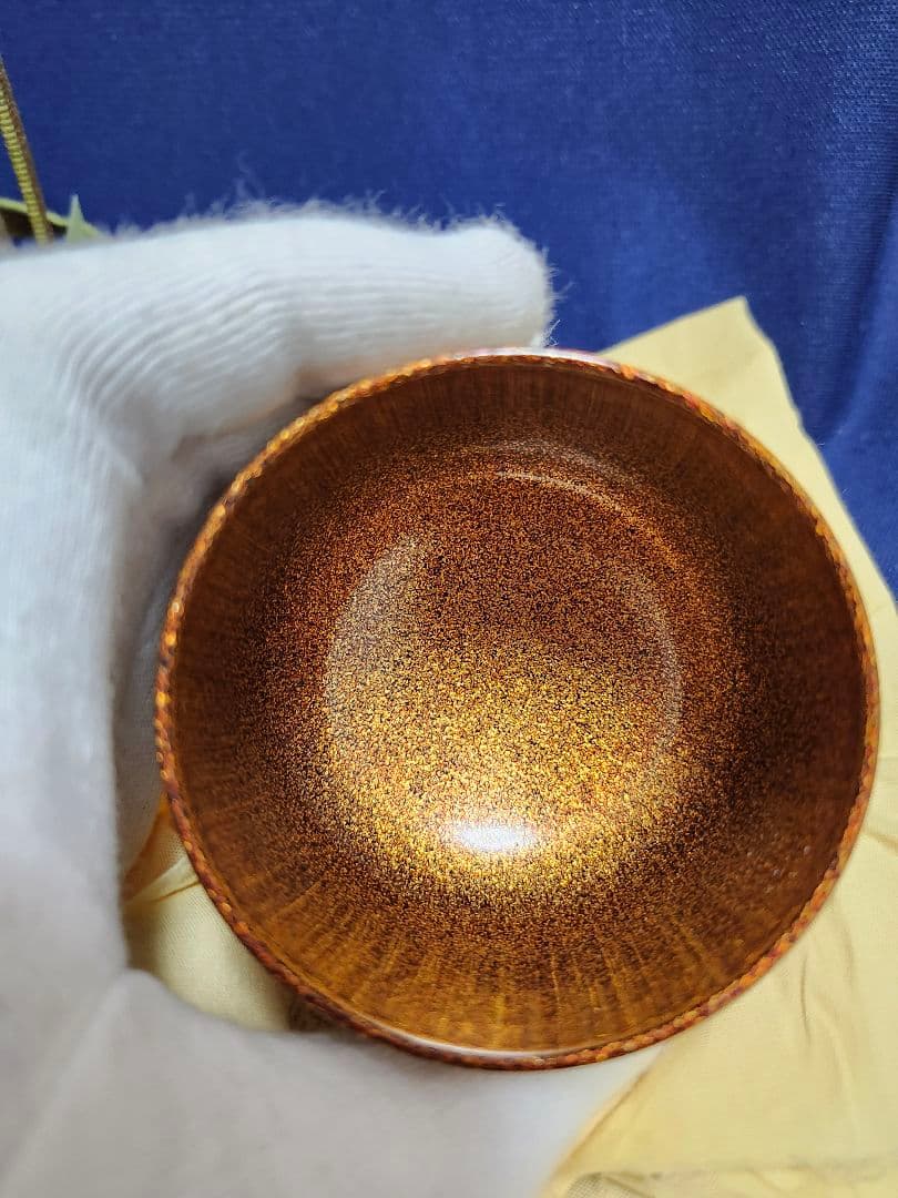 茶道具 輪島塗 岡本陽斉作 螺鈿装飾 春秋棗 共箱 V 9249