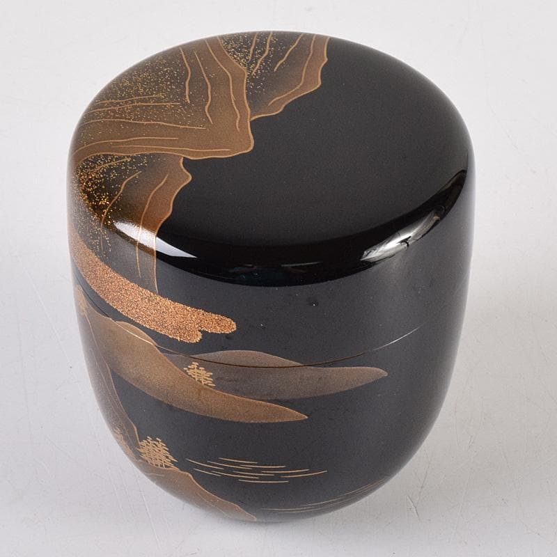茶道具 漆匠 前端春斉作 山水蒔絵 内銀溜 黒棗 共箱 V R8487 - メルカリ