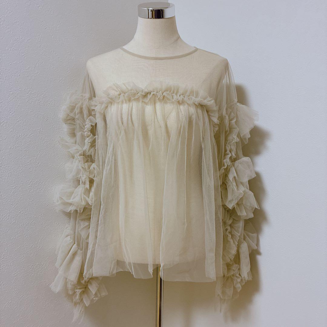 大人気⭐︎ANDRESDアンドレスド ニアナ ベージュ チュールフリル