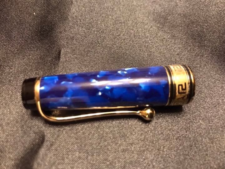 aurora アウロラ オプティマ ブルー 青いマーブル模様 ボールペン