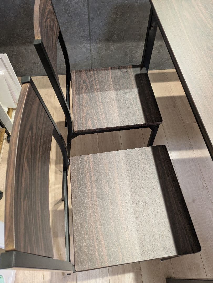 【引取限定】ダイニングテーブルチェア4脚セット　ダークブラウン