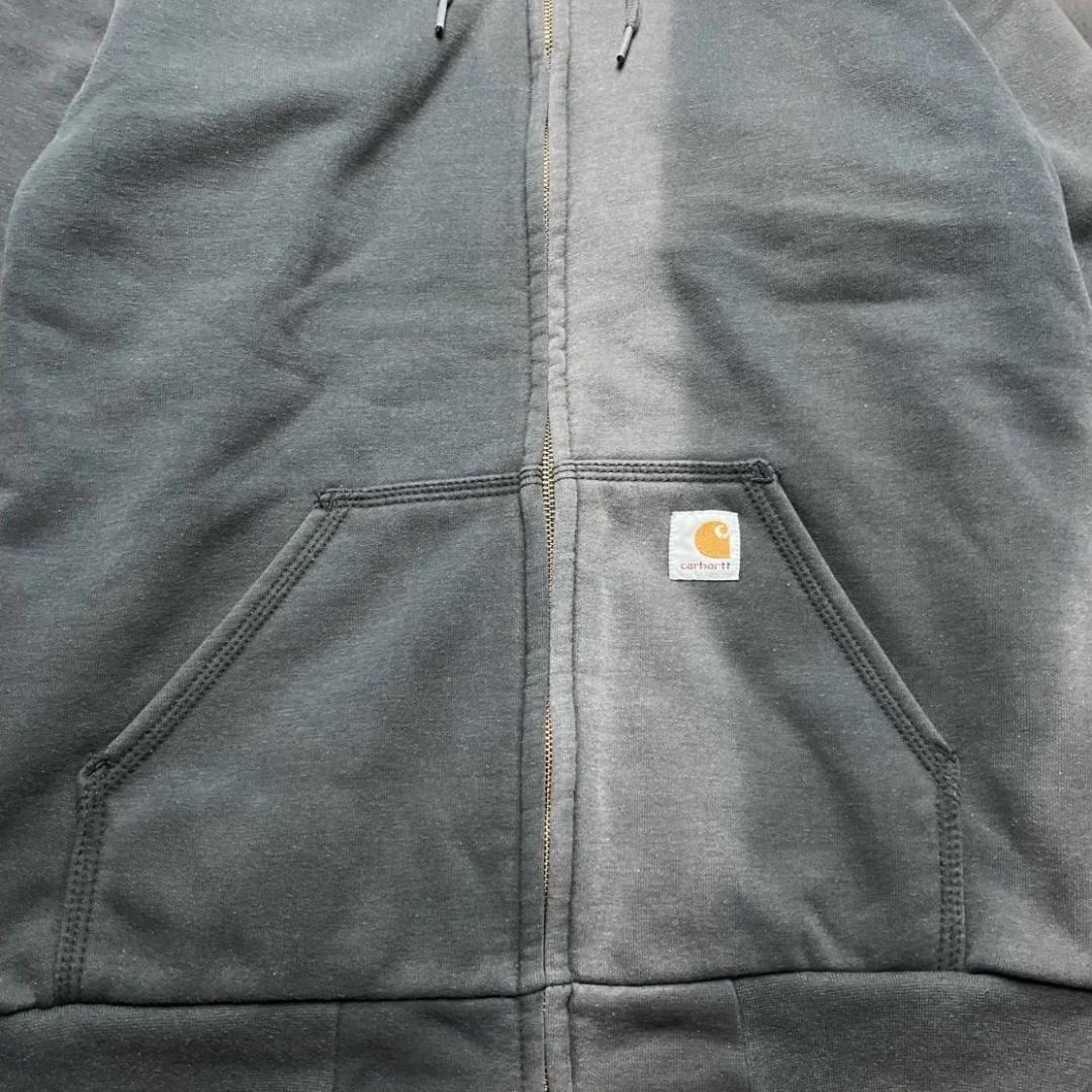 カーハート 裏サーマル ジップアップ パーカー ダブルフェイス ブラック S