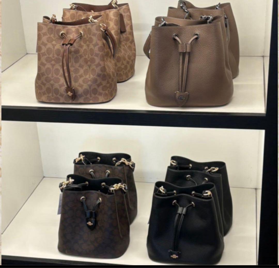 【COACH】 ローアン バケット バッグ・シグネチャー キャンバス