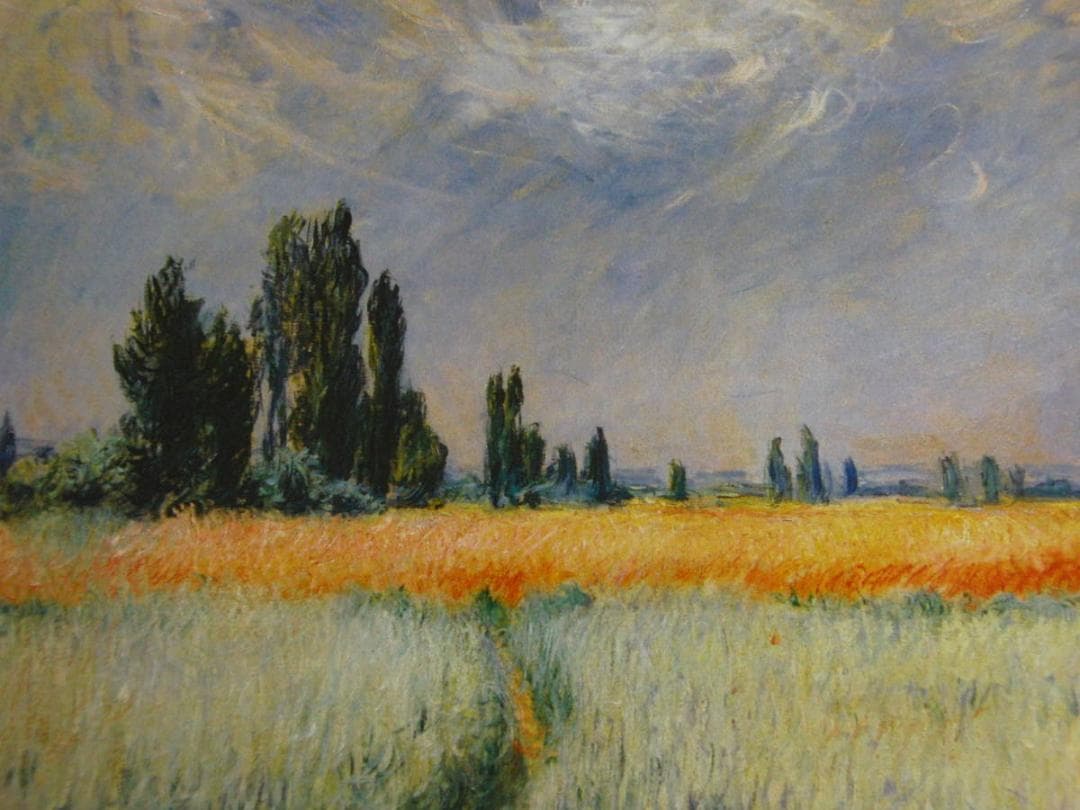 クロード・モネ、「The Wheat Field」、厳選、希少大判画集・額装画
