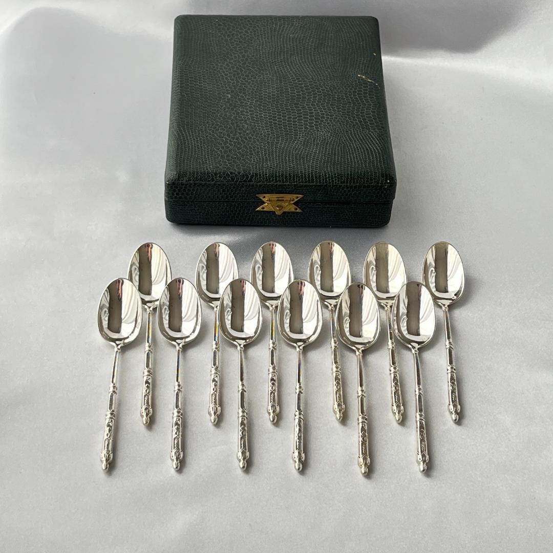 【SFAM】 ロシア様式のデミタススプーン 12本組 仏蘭西 10cm ケース