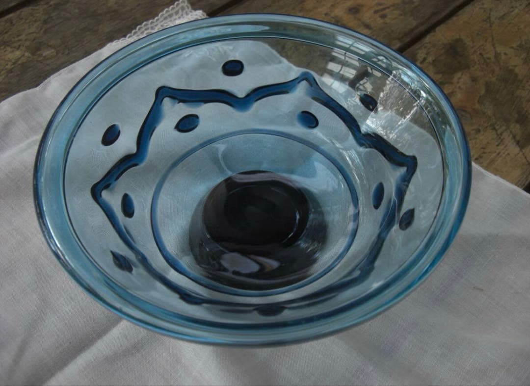 舩木倭帆さんの吹きガラス 大鉢 ボウル ガラス器 コンポート