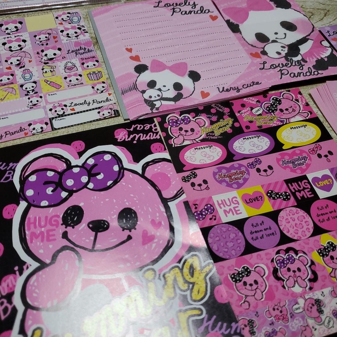 平成レトロ 平成女児 ハムスター パンダ くま メモ帳 ミニレターセット