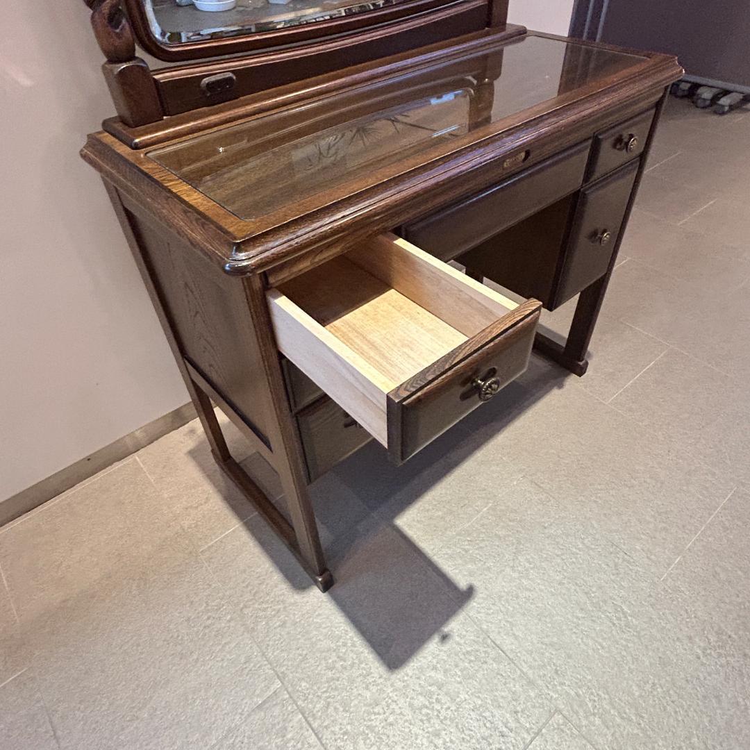 期間限定値下♥【高梨産業 ROBIN】 オーク無垢材 ドレッサー 椅子付き