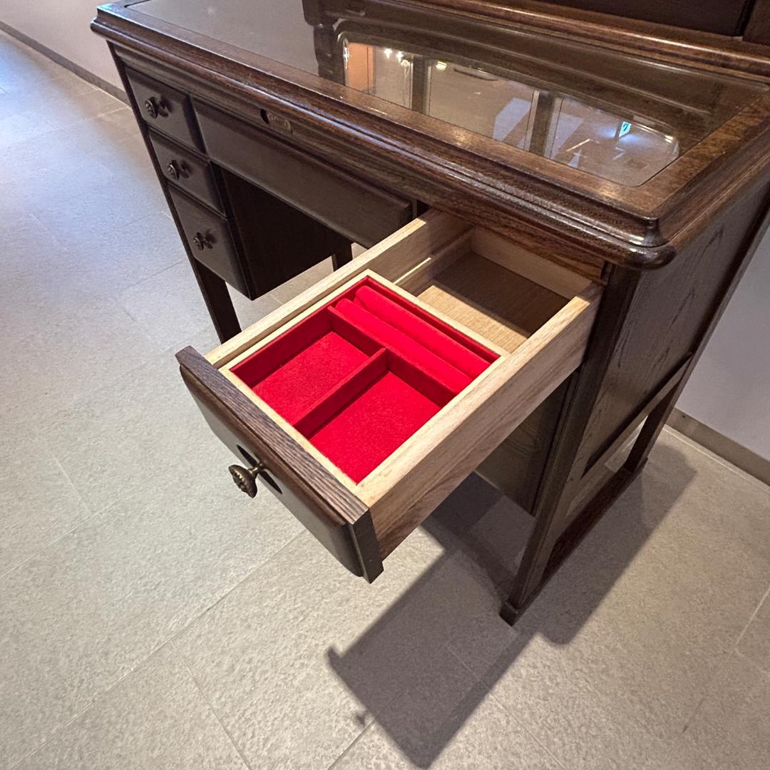 期間限定値下♥【高梨産業 ROBIN】 オーク無垢材 ドレッサー 椅子付き