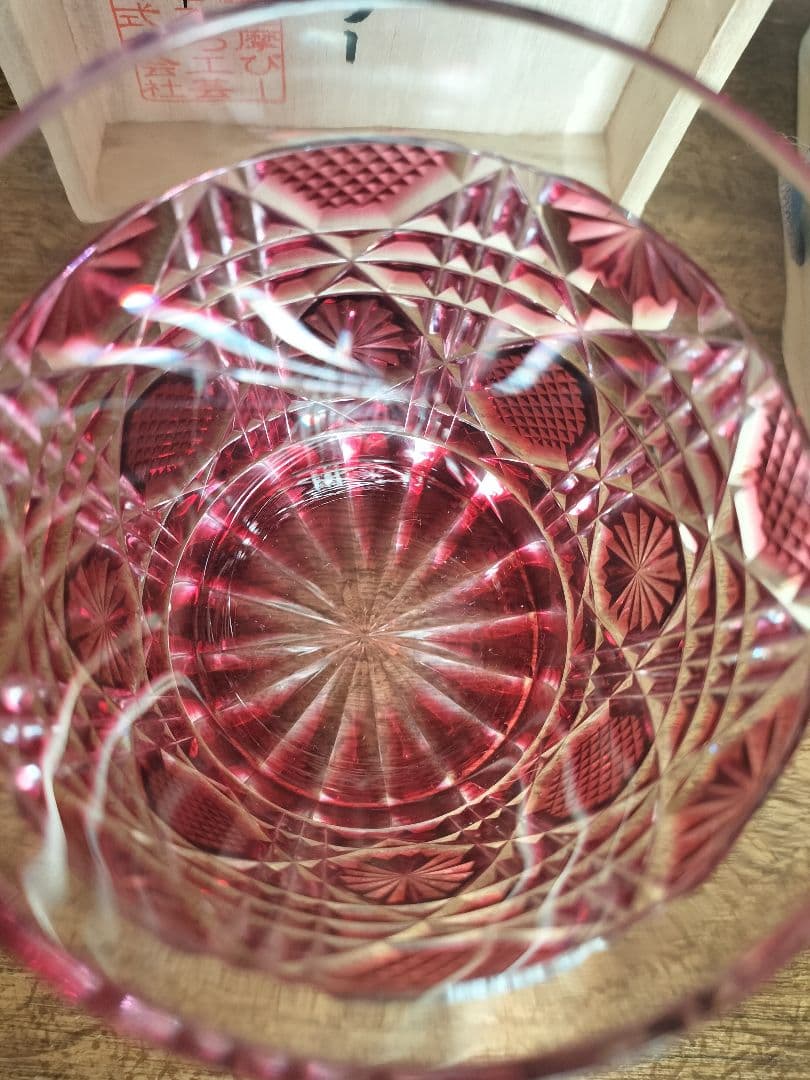 中古 タンブラー コップ 薩摩切子 金赤 薩摩びーどろ工芸 - メルカリ