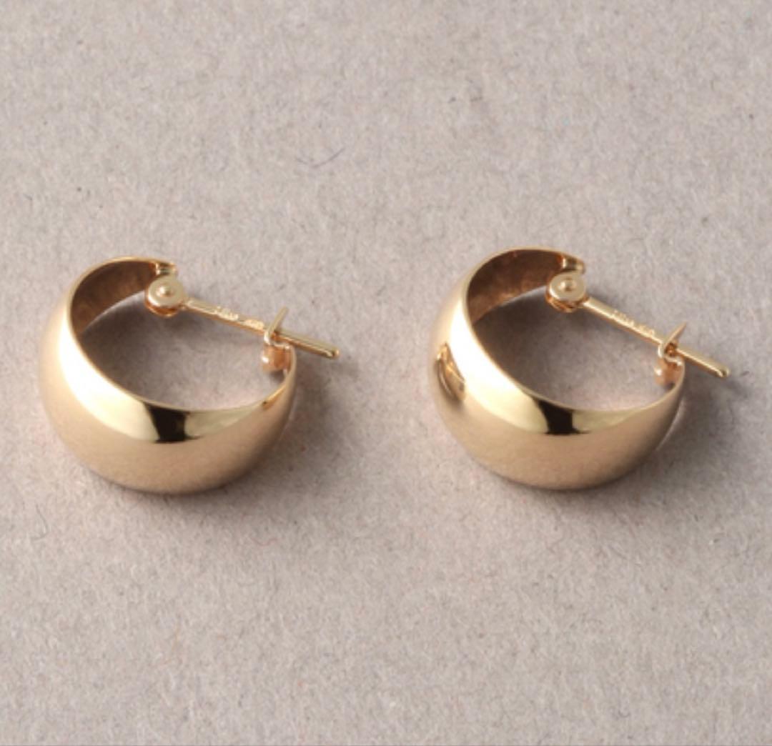 Lilas 三日月フープピアス 片耳のみ ゴールド K10