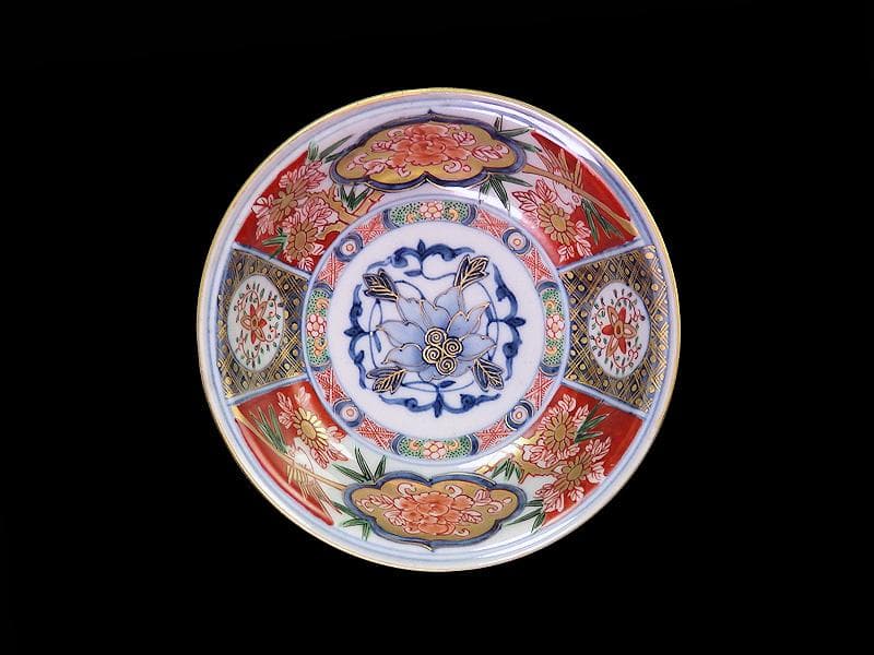 大聖寺伊万里 金襴手 窓絵 花鳥紋の図 春寒鉢 膾皿 5客 C770AS-CZt