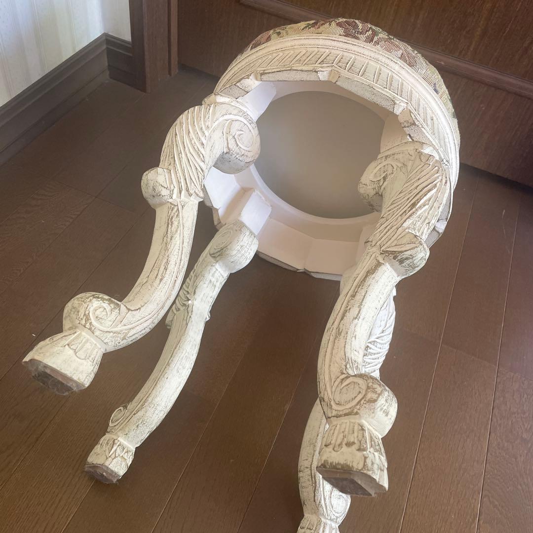 アンティーク風　スツール　ゴブラン織　輸入家具