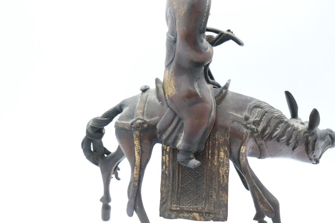 古銅　人物像　溜金　文人像　高さ約30.5cm 送料込み260121