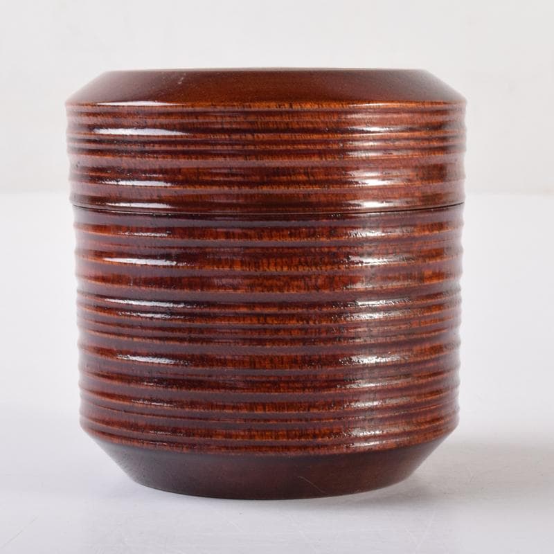 茶道具　漆塗　千筋　棗　時代箱付　V　7109