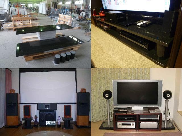 高級天然黒御影石 山西黒 オーディオボード○400×400×20○5