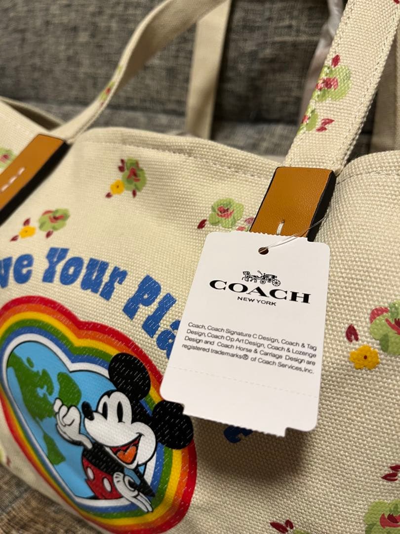 【完売品】コーチ　ディズニーコラボ　リサイクルトート　ランチトート　通勤バッグ