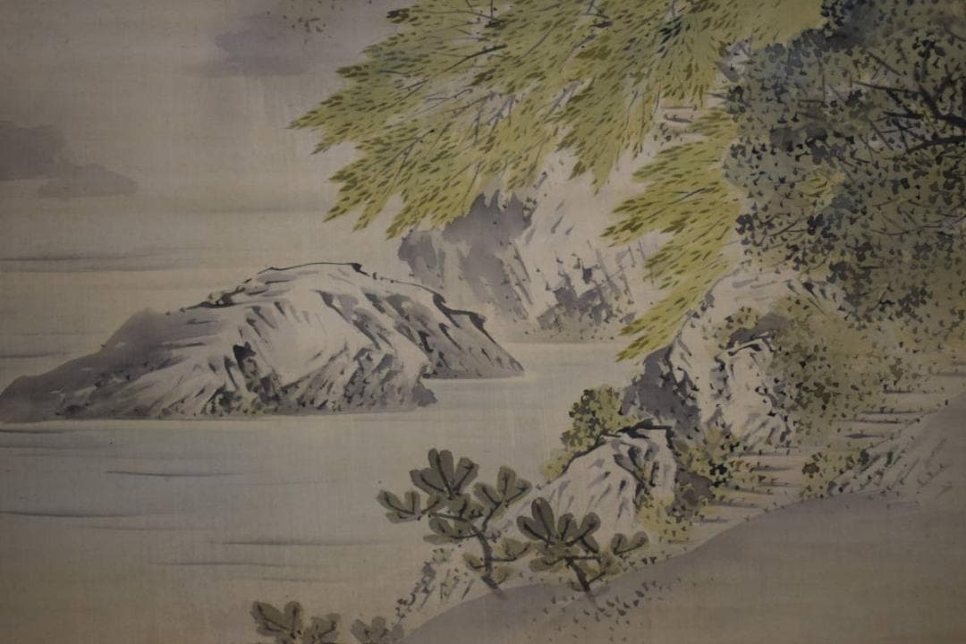 真作/久保田桃水/嵐峡/山水嵐山山水図/布袋屋掛軸HH-872 - メルカリ