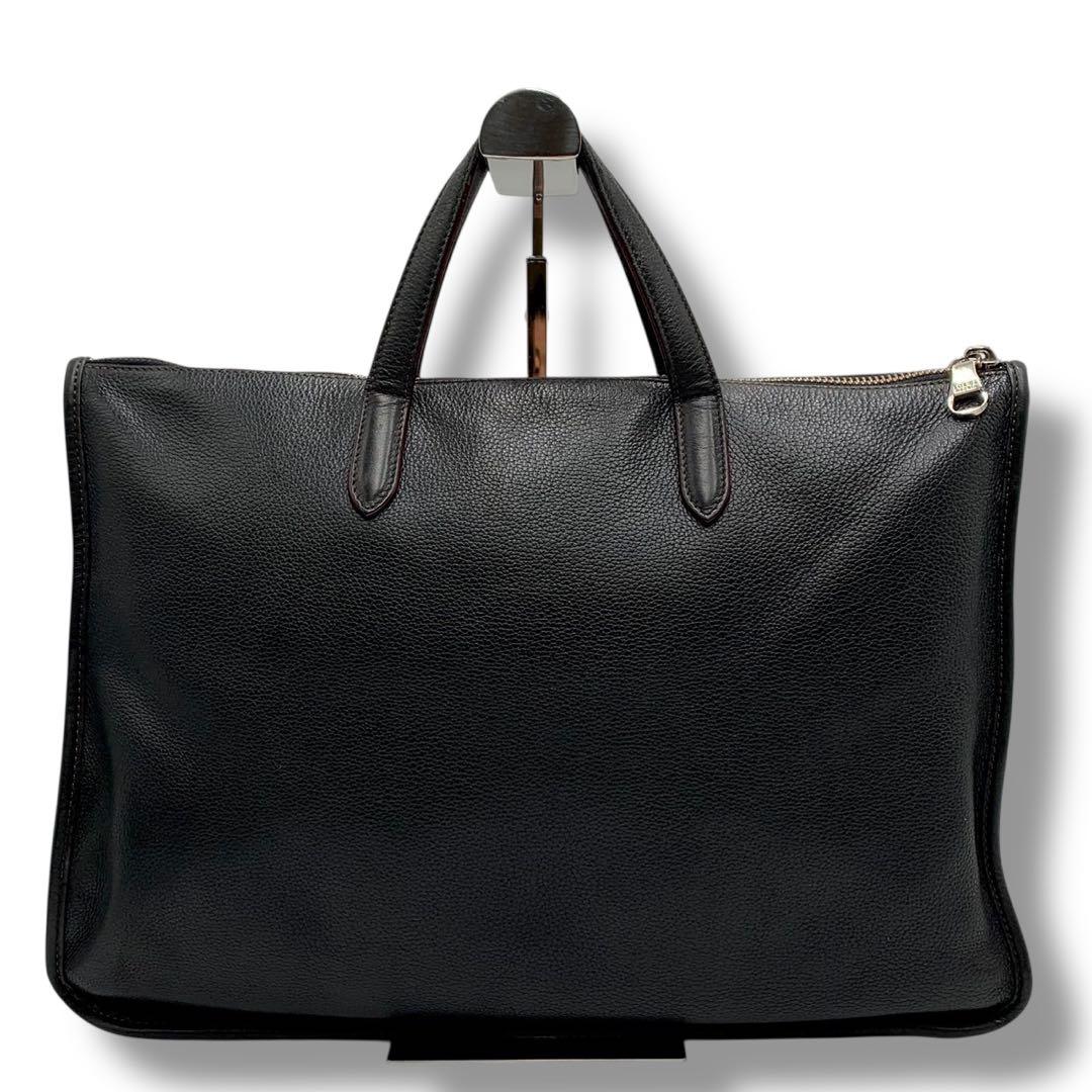 美品✨ロエベ ビジネスバッグ トレド アナグラム ロゴ A4可 レザー ブラック