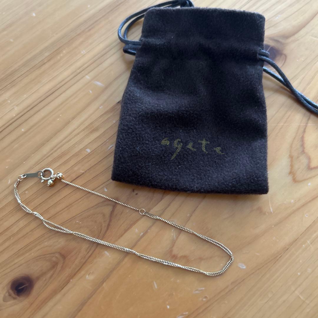 ウ*ル様 新品未使用agete 2連 ブレス アンクレット ベネチアンチェーン