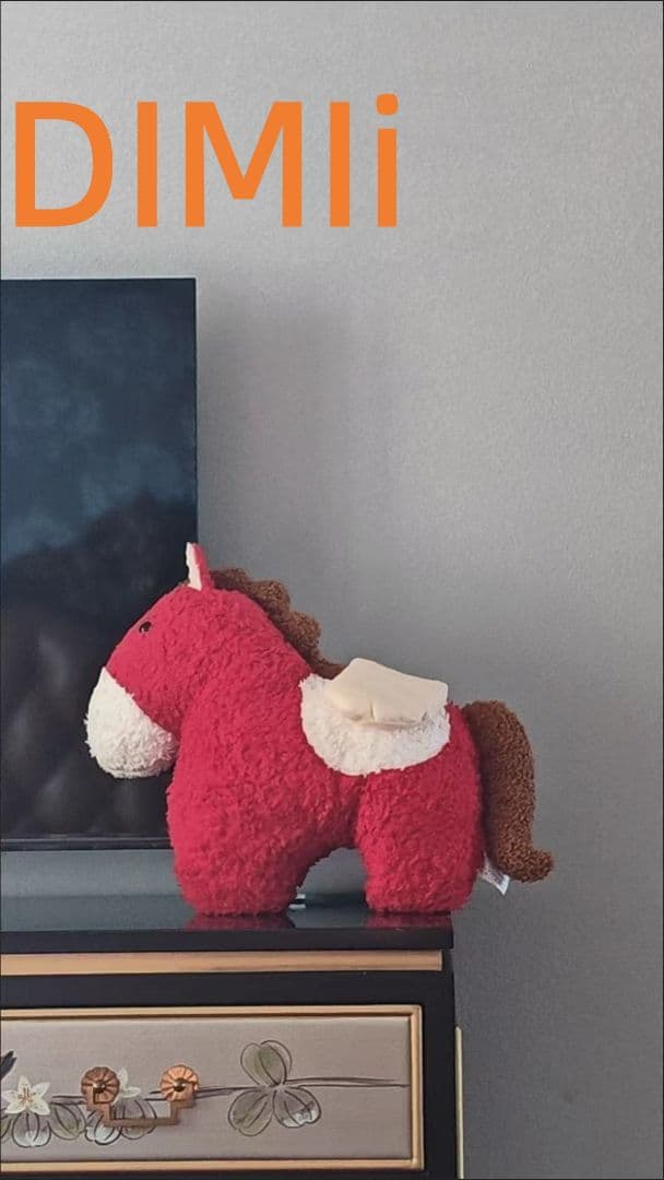 DIMIi 赤い馬のぬいぐるみ 約30cm