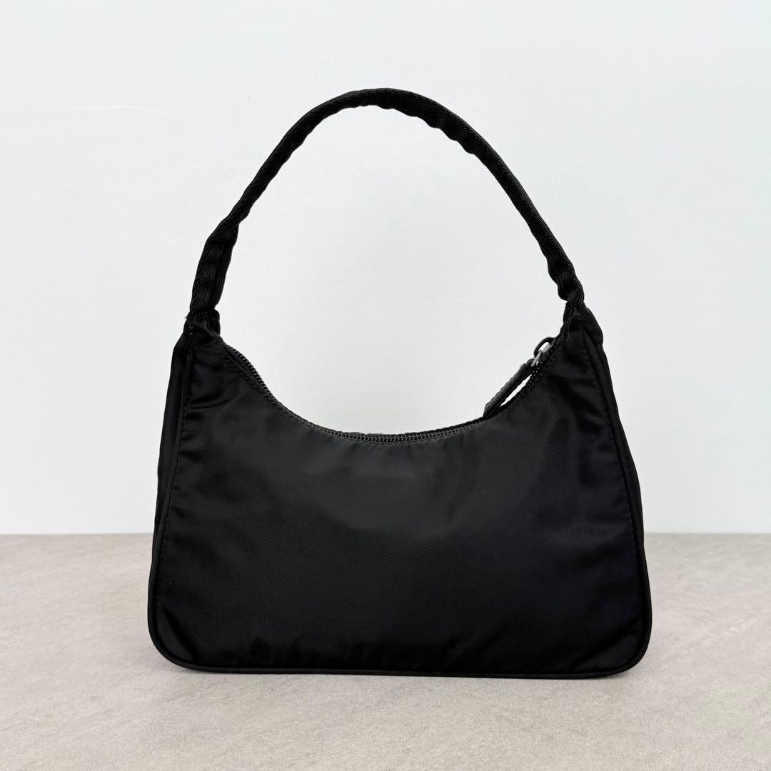 極美品 PRADA ハンドバッグ アクセサリーポーチ ナイロン 三角プレート