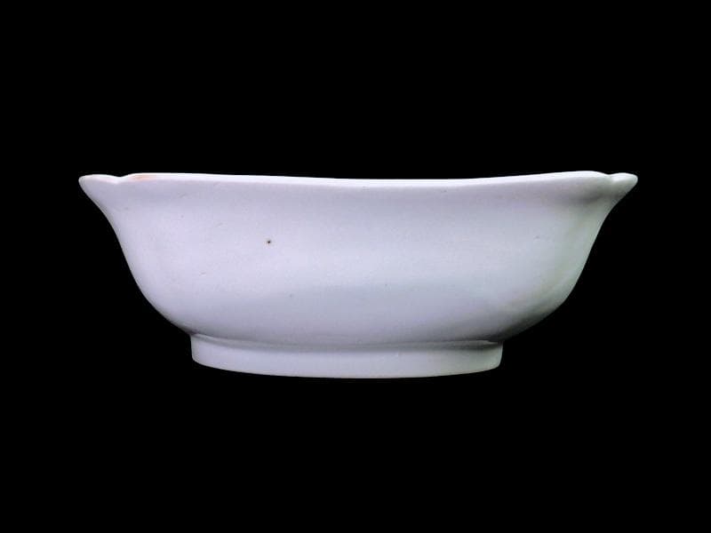 古伊万里 染付 撫子繋ぎ 丸紋に松と鶴の図 四方皿